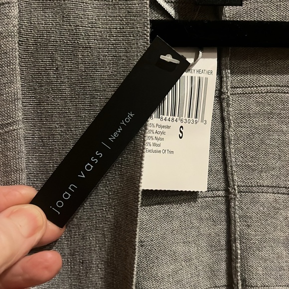 NWT Joan Vass SZ Small Kimono style sweater in Misty Heather Gray - Picture 3 of 6